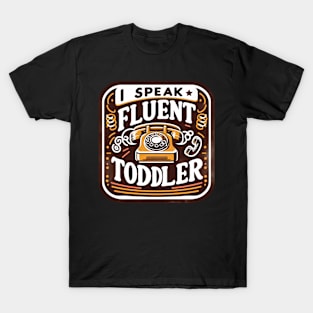 I Speak Fluent Toddler Funny Retro Phone Graphic Tee T-Shirt